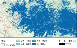 Carte représentant la fraction de neige par pixel