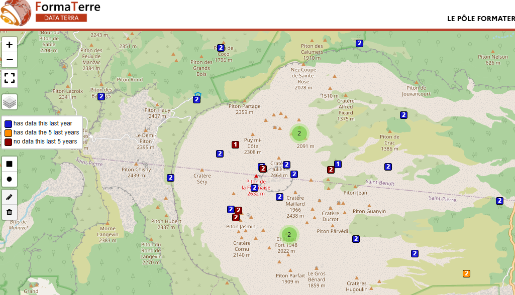 Geodesy Plotter -  visualisation de la localisation des stations GNSS autour du volcan