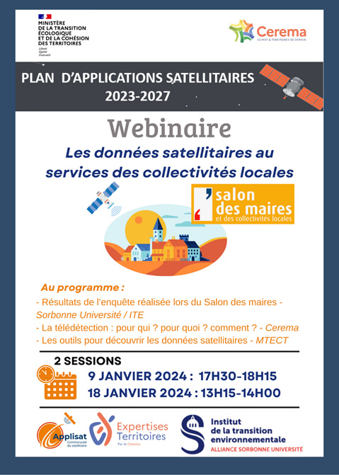 Affiche du Webinaire sur les données satellitaires