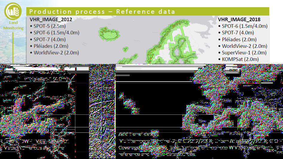Données utilisées pour la production des couches « Bande côtière » – Source EEA / Copernicus CLMS